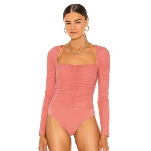 Michael Costello × REVOLVE Hallie Bodysuit in Mauve